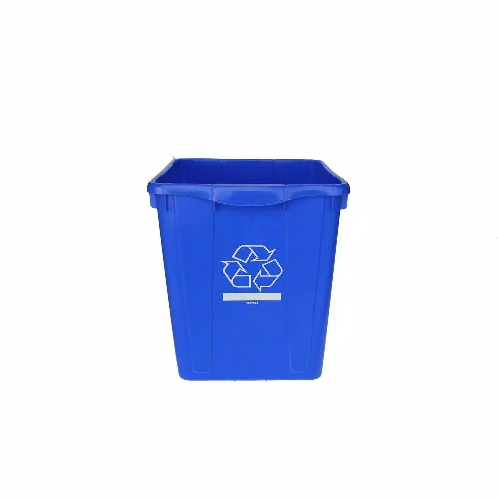 Enviro World 15 Gal. Blue Recycling Bin with Built-in Handles