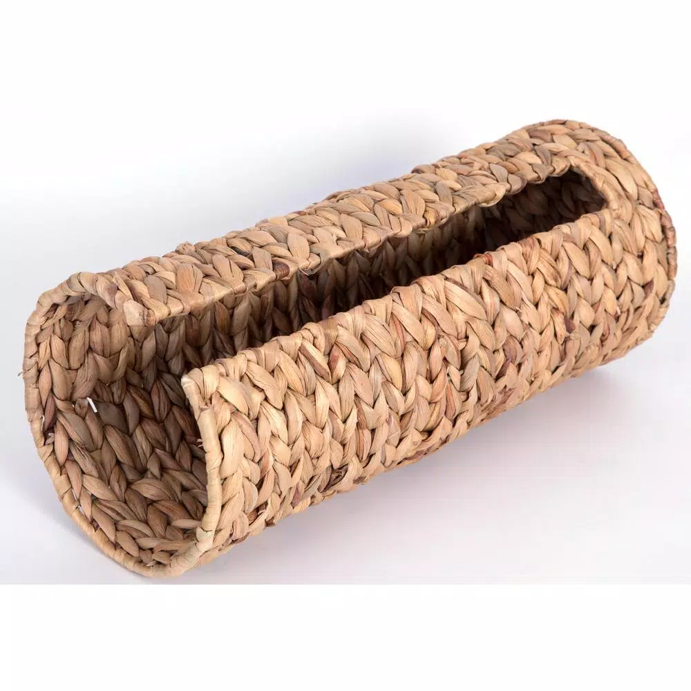 Vintiquewise Wicker Water Hyacinth Tall Toilet Paper Holder - Freestanding Storage for 4 Rolls