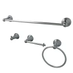 Kingston Brass Classic 4-Piece Polished Chrome Bath Hardware Set - Transitional Style thumbnail 1