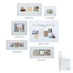 Pinnacle One Happy Family White and Gold Gallery Wall Photo Frame Set, 6 Piece Wood Frame Kit thumbnail 2