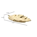 Home Decorators Collection Gold Ceramic Decorative Leaf Tray thumbnail 2
