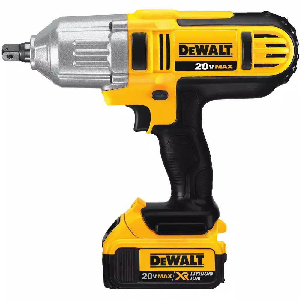 DEWALT 20V MAX Cordless 1/2 in. High Torque Impact Wrench Kit with (3) Batteries and Charger