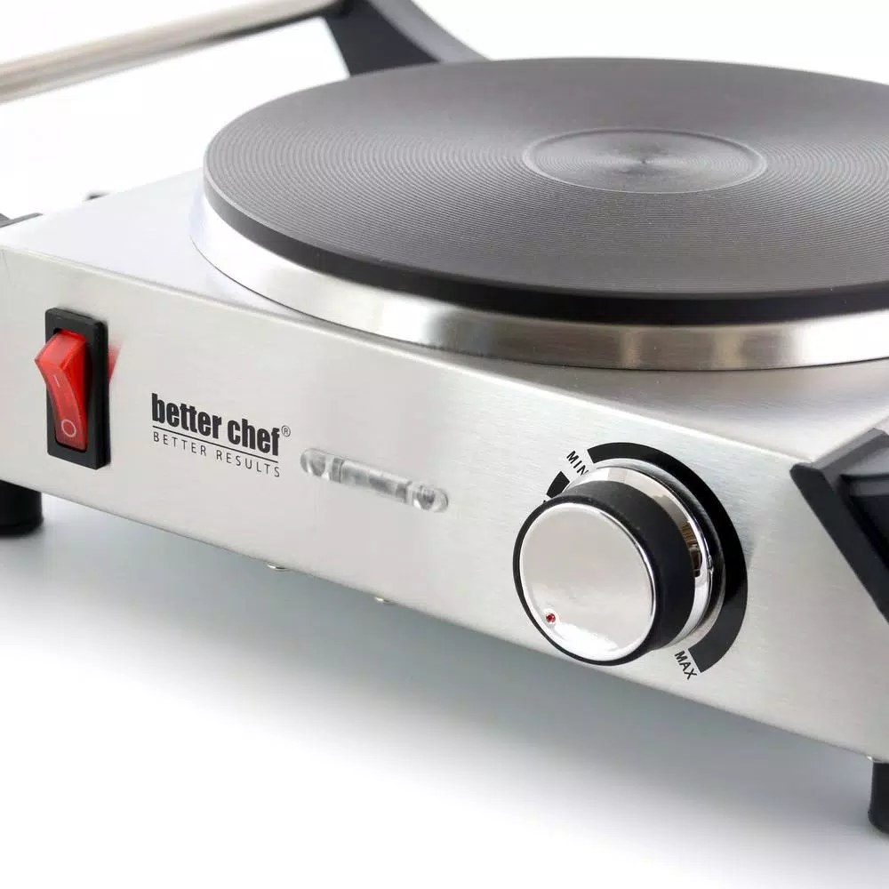 Better Chef Single Burner Stainless Steel 8 in. Portable Electric Hot Plate, 1500W