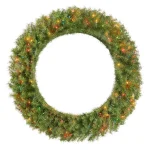 Home Accents Holiday 48 in. Norwood Fir Artificial Christmas Wreath with 200 Multi-Color Incandescent Lights thumbnail 1