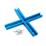 POWERTEC T-Track Intersection Kit with Wood Screws, 4-Piece Anodized Aluminum Set thumbnail 1