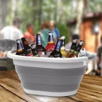 Lavish Home Gray Collapsible Multi-Use Laundry Basket with Comfort Grip Handles thumbnail 5