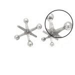 LITTON LANE Aluminum Jack Table Sculptures Set of 2 - Metallic Silver Modern Decor thumbnail 4