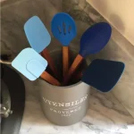 Fox Run 7 in. Slate Grey Round Cement Utensil Holder - Durable Kitchen Tool Crock thumbnail 6