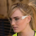 Girl Power At Work Lucy Ladies Eye Protection Safety Glasses, Pink Frame with Gray Anti-Fog Lens thumbnail 2
