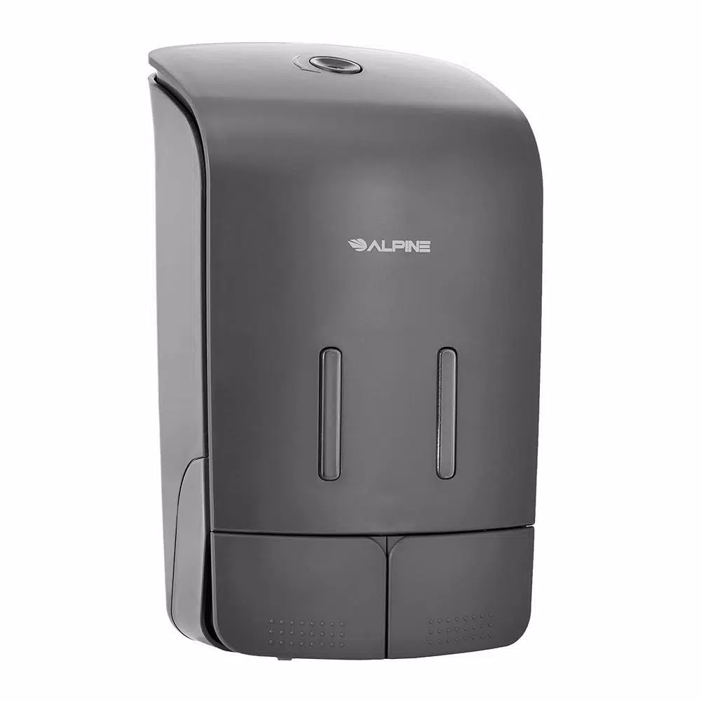 Alpine Industries Dual Soap and Hand Sanitizer Dispenser, 1100 ml, Gray
