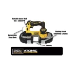 DEWALT ATOMIC 20V MAX Cordless Brushless Compact 1-3/4 in. Portable Band Saw (Tool-Only) thumbnail 2