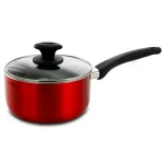 Oster Merrion 2.5 qt. Aluminum Nonstick Saucepan with Glass Lid, Red thumbnail 1