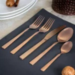 MegaChef Cravat 20-Piece Matte Rose Gold Stainless Steel Flatware Set, Service for 4 thumbnail 3