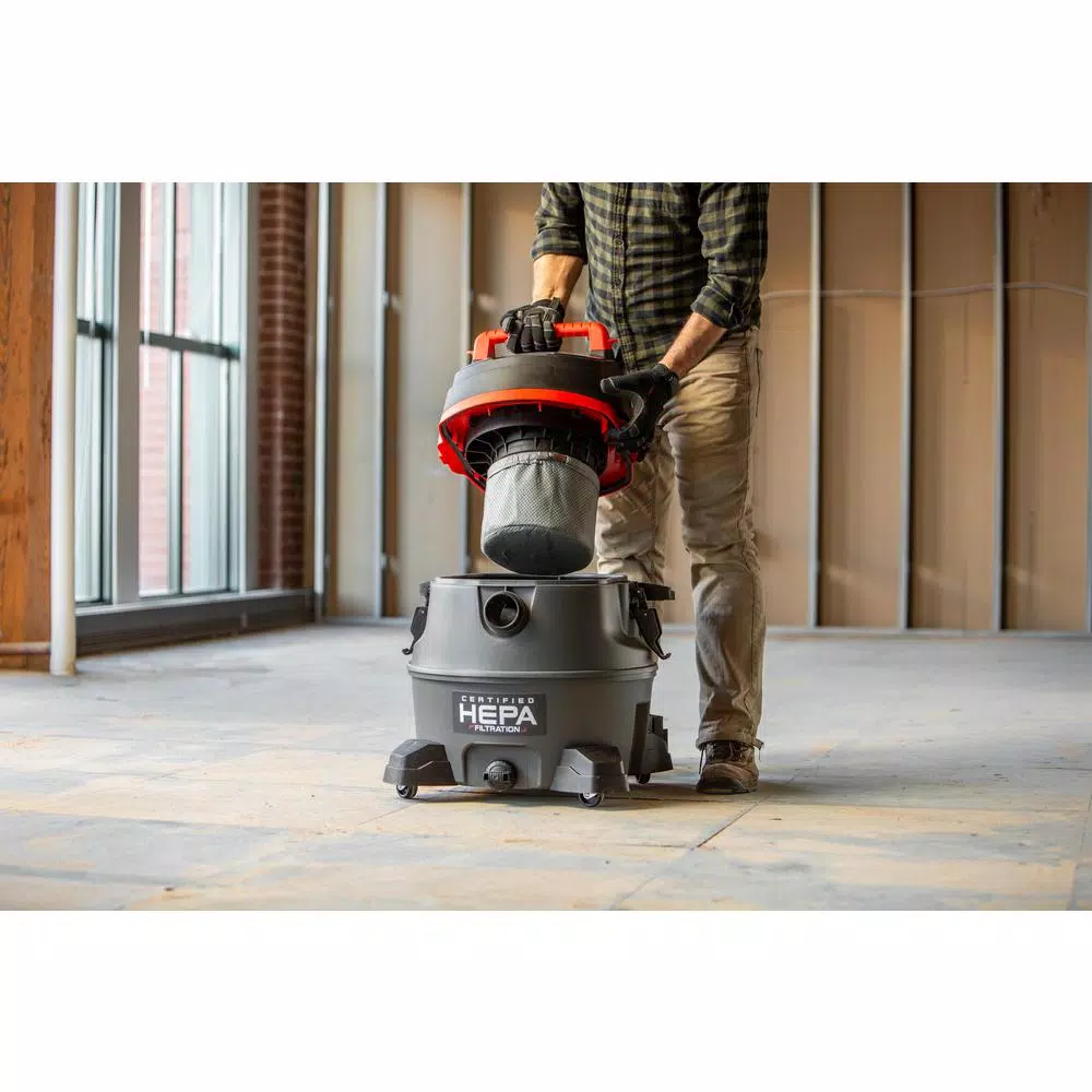 RIDGID 14 Gallon 2-Stage HEPA Commercial Wet/Dry Shop Vacuum, 11.5 Amp