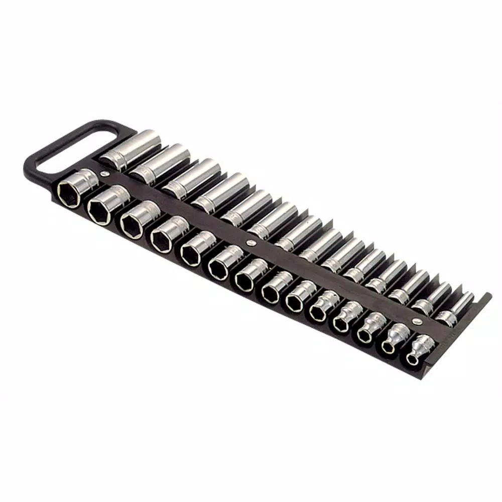 Lisle Magnetic 3/8 in. Drive Socket Holder, Holds 28 Sockets up to 1 in. or 24 mm