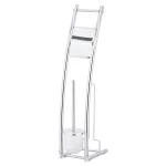 Furinno Wayar Toilet Brush and Paper Holder Stand, 3-in-1 Freestanding Chrome Bathroom Organizer, Silver thumbnail 3