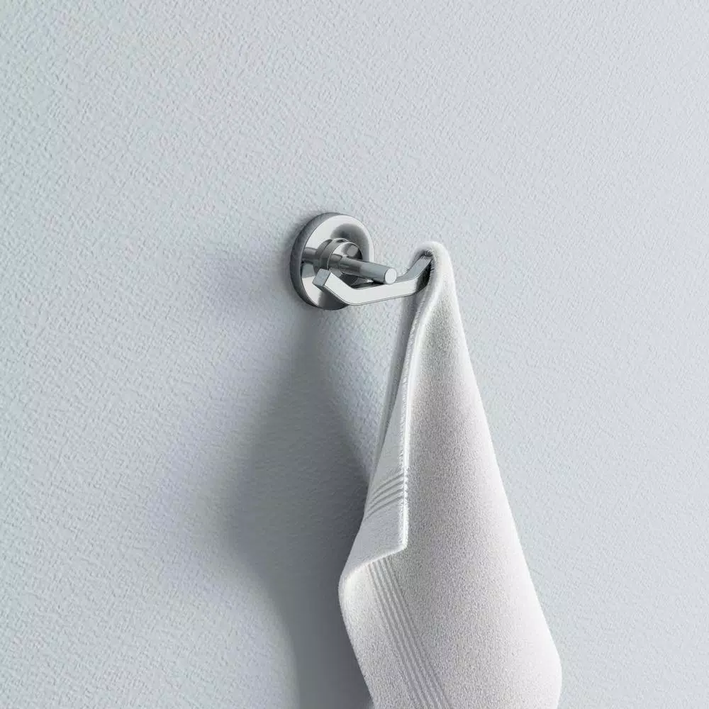 Fresca Alzato Double Robe Hook by Fresca - Heavy Duty Brass with Triple Chrome Finish