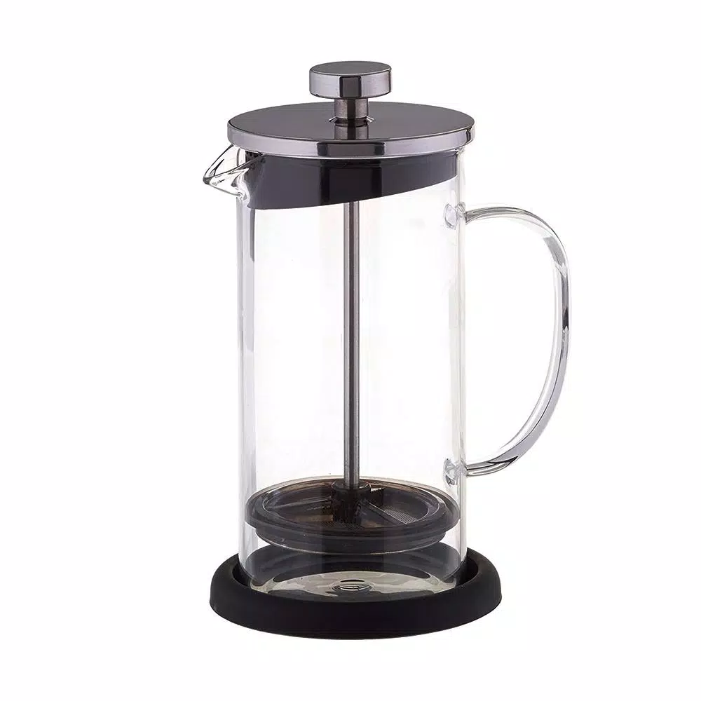 Cook Pro 3-Cup Borosilicate Glass French Press Coffee Maker with Coaster and Measuring Spoon