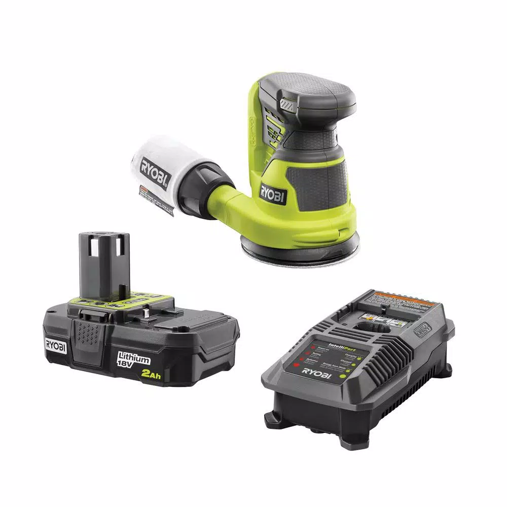 RYOBI 18V ONE+ 5 in. Random Orbit Sander Kit with 2.0 Ah Battery and Charger
