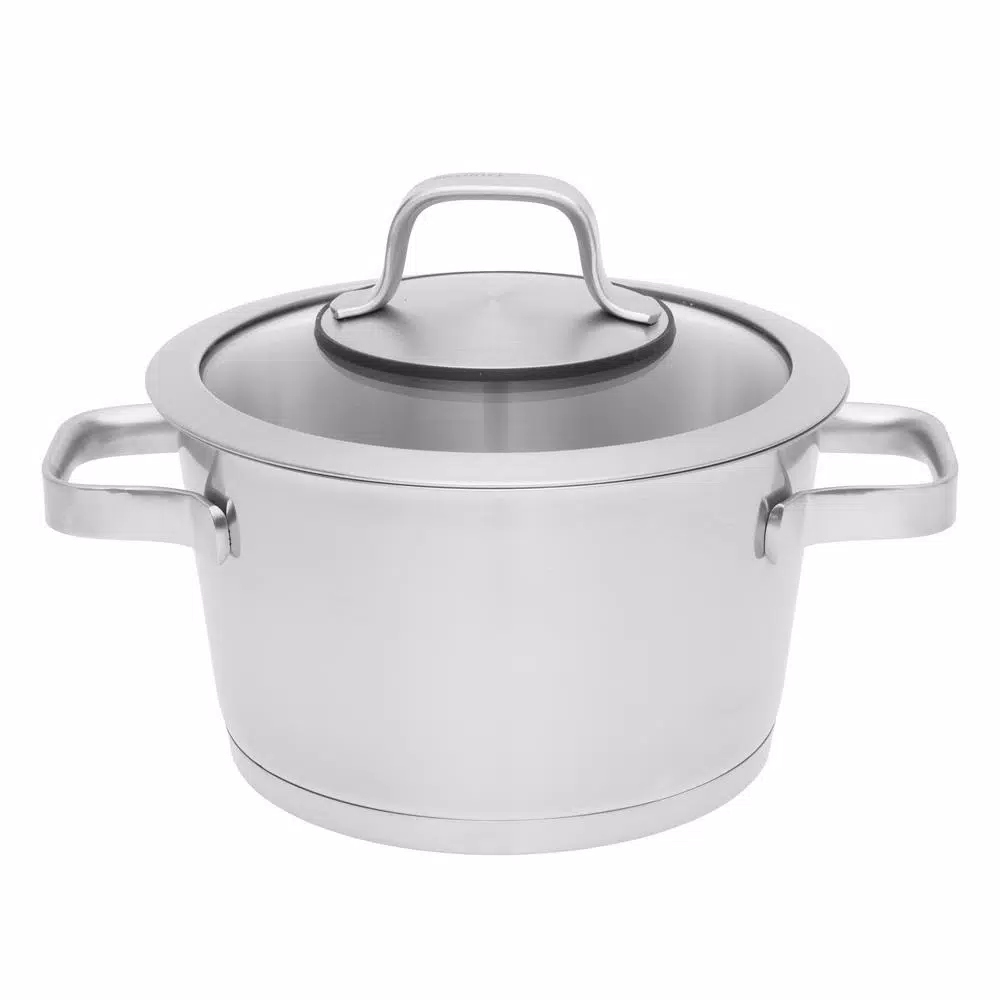 BergHOFF Essentials Manhattan 2.5 qt. 18/10 Stainless Steel Casserole Dish with Glass Lid