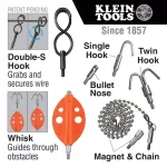 Klein Tools Single Hook and Bullet Nose Fish Rod Replacement Attachments thumbnail 2