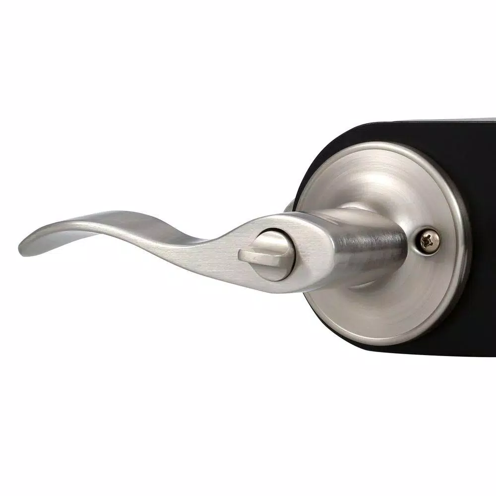 Design House Springdale Satin Nickel Keyed Entry Door Lever with 2-Way Adjustable Latch