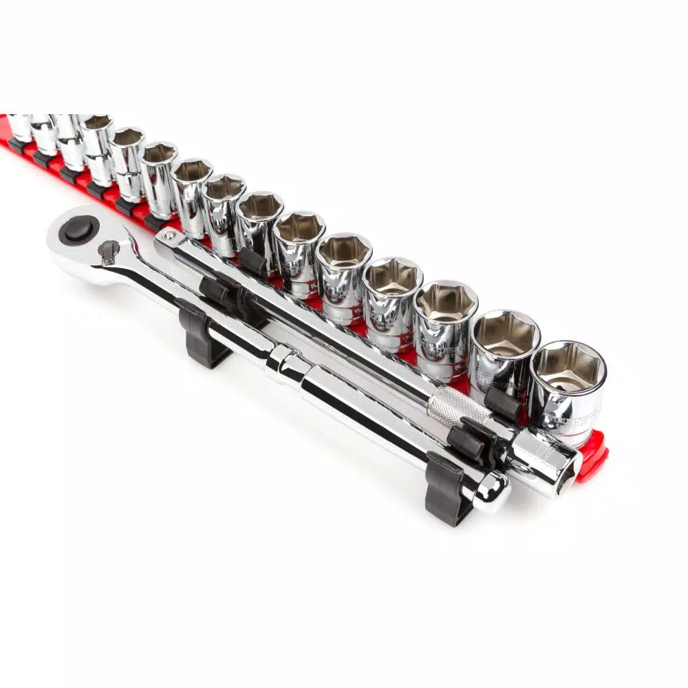TEKTON 1/2 in. Drive Side Mount Ratchet and Extension Holder Set, 2-Piece
