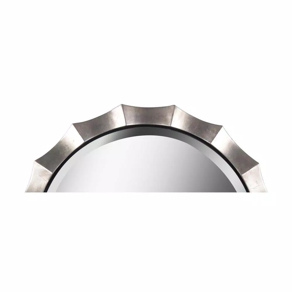 Kenroy Home Chorale 34 in. Round Silver Contemporary Accent Mirror