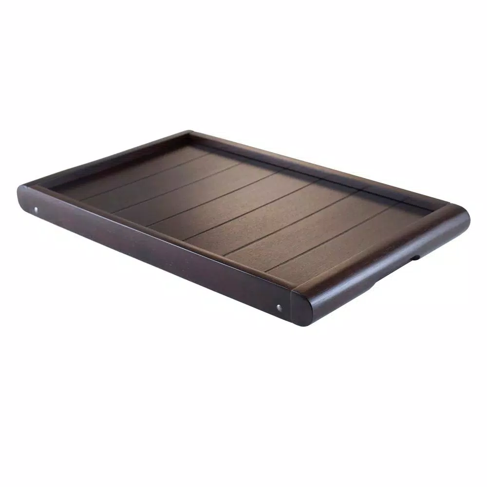 Winsome Elise Bed Tray with U-Leg Design and Wainscoting Top, Dark Espresso