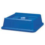 Rubbermaid Commercial Products Untouchable Blue Square Recycling Lid for 35 and 50 Gal. Trash Cans thumbnail 1