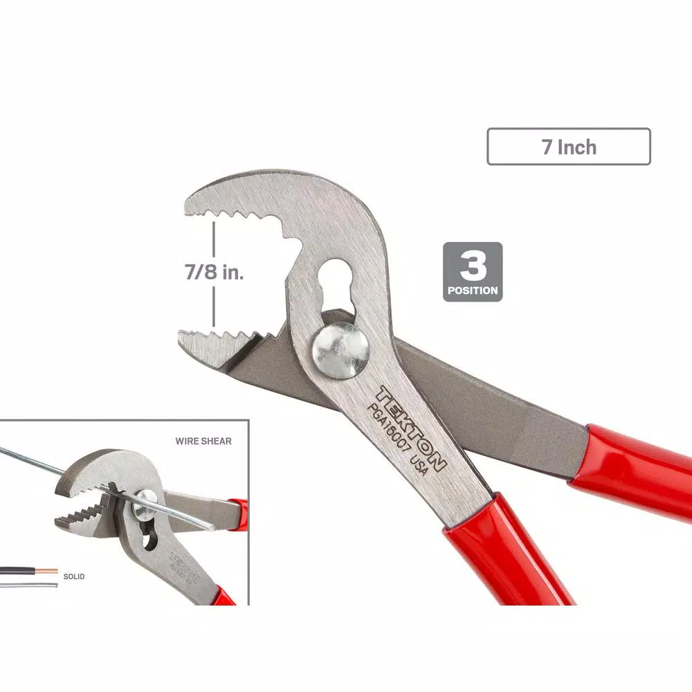 TEKTON 2-Piece Angle Nose Slip Joint Pliers Set, 7 in. and 10 in.