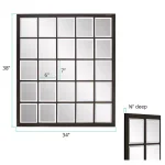 Unbranded Oil Rubbed Bronze Beveled Glass Windowpane Style Accent Mirror, 34 in. x 38 in. thumbnail 8