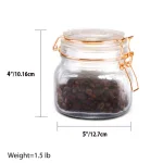 Unbranded Small 16 oz. Glass Pickling Jar with Rose Gold Metal Clamp and Rubber Seal thumbnail 2