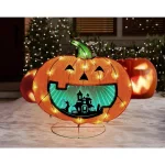 Puleo International 28 in. Lighted Halloween Pumpkin with Infinity Mirror thumbnail 2