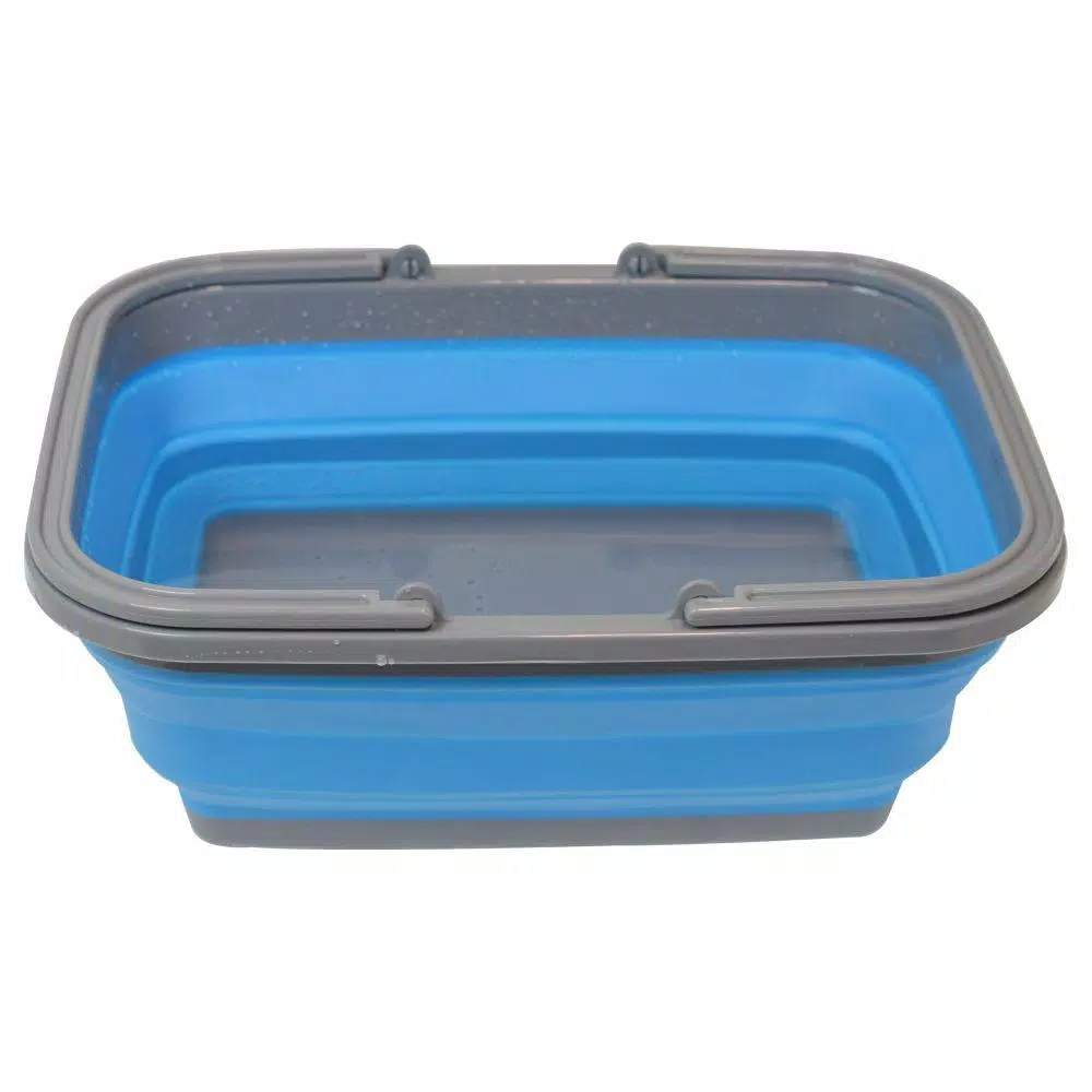 Southern Homewares 2.4 Gal. Blue Collapsible Bucket with Handle