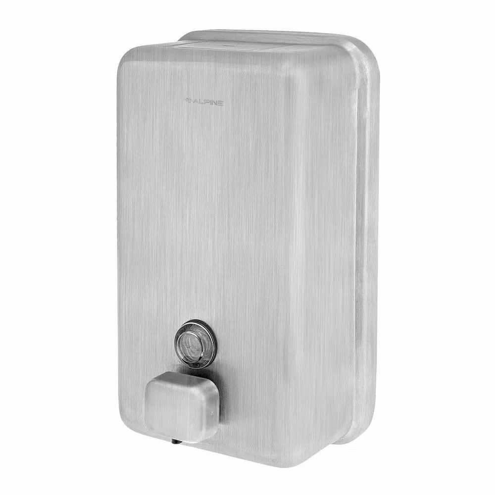 Alpine Industries 1200ml Stainless Steel Manual Liquid Soap Dispenser - Wall Mounted