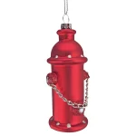 Design Toscano 5 in. Fire Hydrant Blown Glass Holiday Ornament, Red thumbnail 2