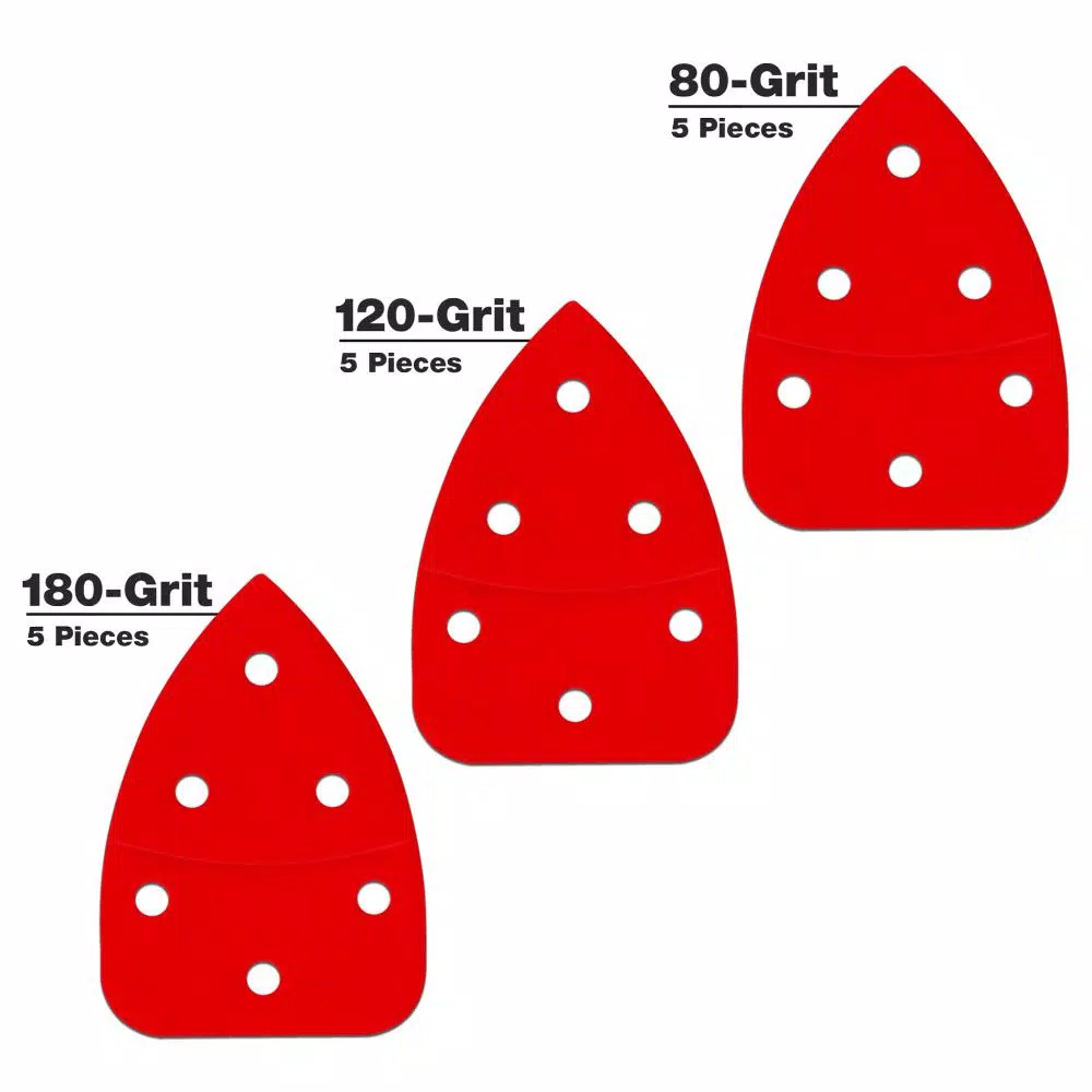 DIABLO 3-7/8 in. Cat/Mouse Detail Sanding Sheets, Assorted Grit (80, 120, 220), 15-Pack