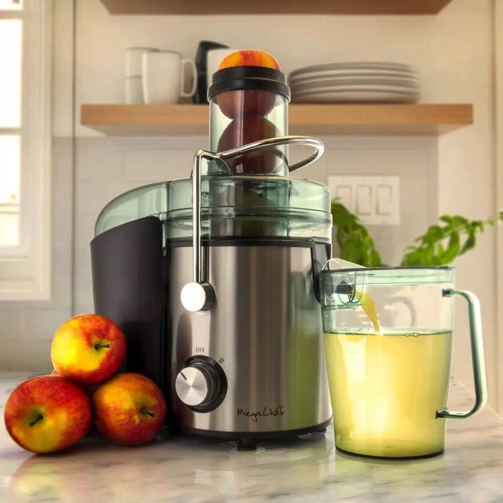 Megachef Stainless Steel Centrifugal Juicer, 800W Dual Speed Juice Extractor