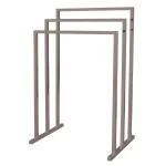 Kingston Brass European 3-Bar Pedestal Steel Towel Rack in Brushed Nickel thumbnail 1