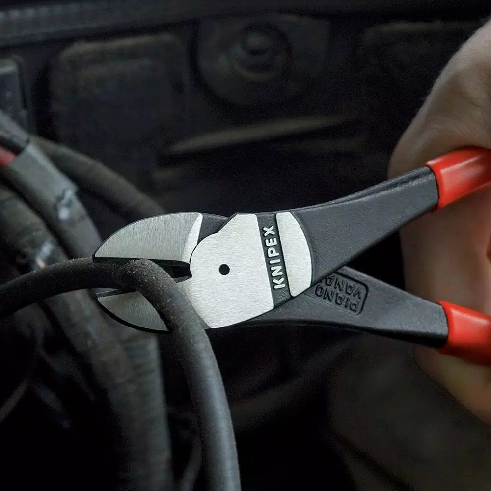 KNIPEX 8 in. High Leverage Angled Diagonal Cutting Pliers with Tether Attachment