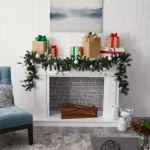 Nearly Natural 9 ft. Pre-lit Artificial Christmas Garland with Ornaments and Pinecones, 50 Clear LED Lights, Battery Operated thumbnail 5