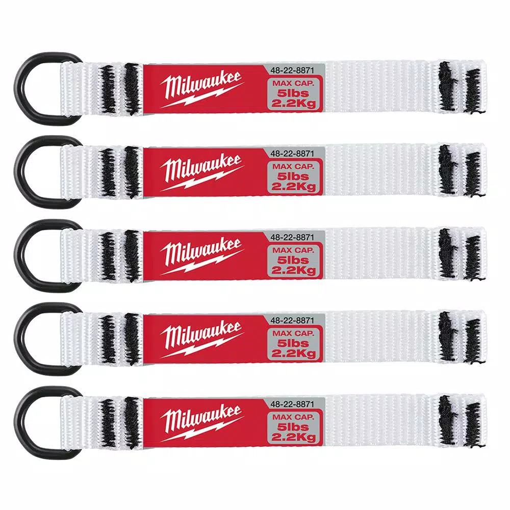 Milwaukee 5 lbs. D-Ring Lanyard Attachment, 5-Piece Nylon Webbing Set