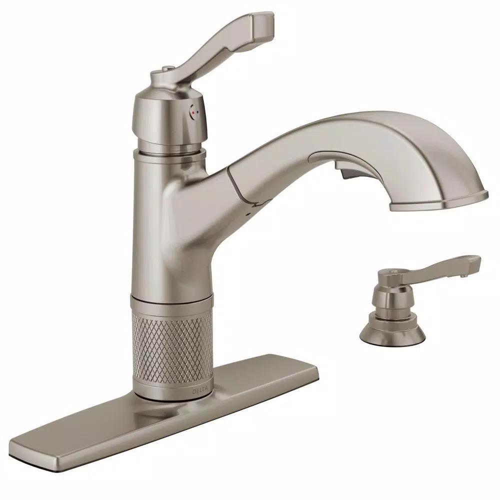Delta Allentown Single-Handle Pull-Out Kitchen Faucet with Soap Dispenser, Stainless