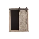 Glitzhome 19.75" Farmhouse Wooden Barn Door Chalkboard Memo Board Wall Decor thumbnail 2