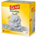 Glad ForceFlex 13 Gallon Tall Kitchen Drawstring Trash Bags, OdorShield, 110 Count thumbnail 9