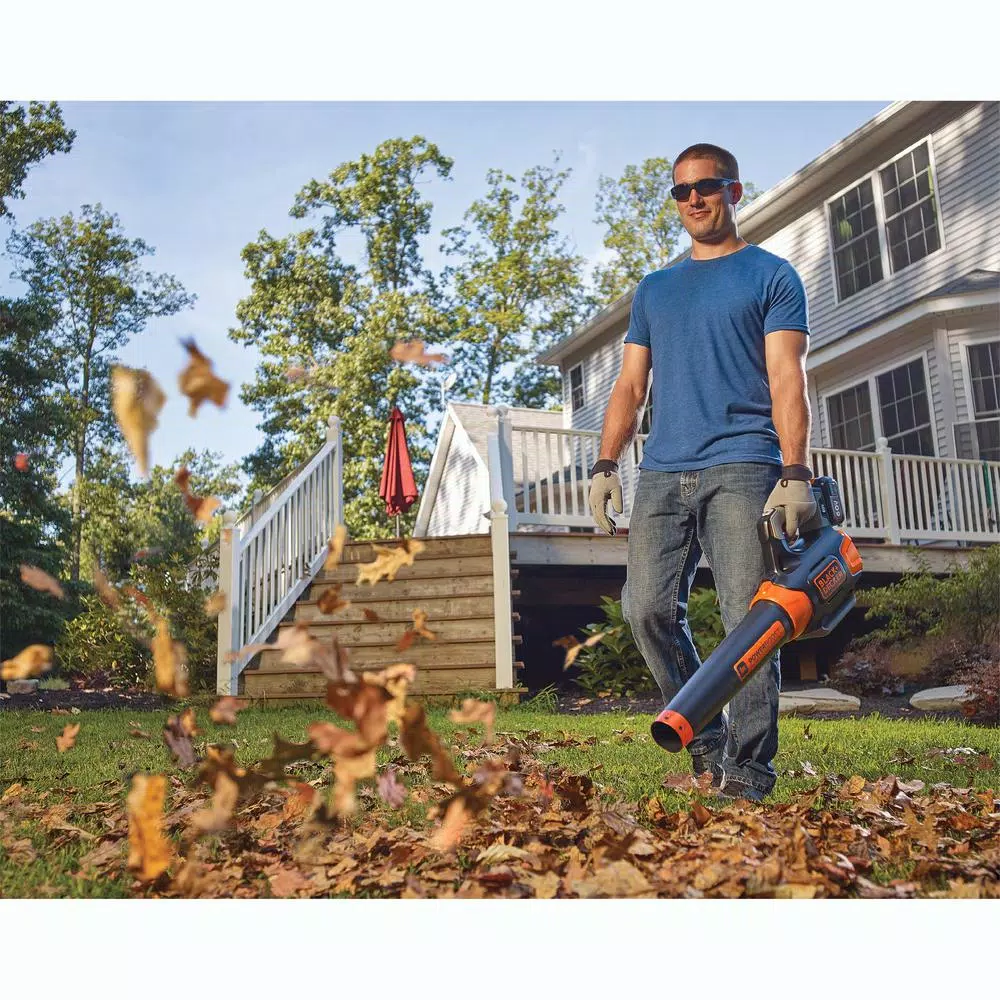 BLACK+DECKER 60V MAX Cordless Handheld Leaf Blower (400 CFM, 100 MPH) with Bonus 2-in-1 String Trimmer and Edger