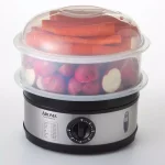 AROMA 20-Cup Stainless Steel Food Steamer, 5-Quart Double Tier Capacity thumbnail 6