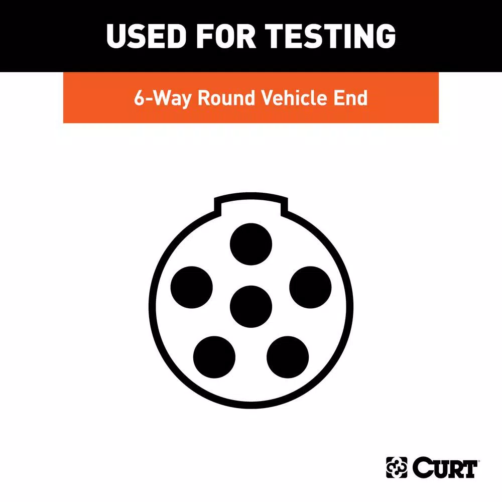 CURT 6-Way Round Trailer Connector Tester