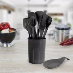 MegaChef 12-Piece Black Silicone Kitchen Utensil Set thumbnail 6
